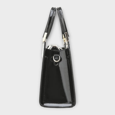 Sophie Mode - Glossy Crocodile Pattern Handbag