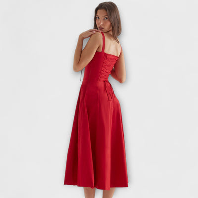Zipporas - Tailored Bustier Dress with Modern Spring Floral Print